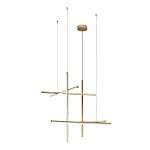 Люстра с 6-ю  пересекающимися цилиндрическими плафонами на тонких тросах Trumpet tube варинант исполнения - 4 | Loft Concept в Челябинске