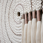 Художественный Гобелен Макраме White Disk Harmony варинант исполнения - 3 | Loft Concept в Челябинске