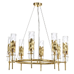 Люстра подвесная круглая с 8-ю цилиндрическими плафонами из стекла LIAISON варинант исполнения - 3 | Loft Concept в Челябинске