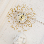 Часы настенные из металла золотые с белым циферблатом Current Time варинант исполнения - 4 | Loft Concept в Челябинске