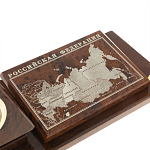 Настольный письменный набор с часами в виде пирамиды из природного камня обсидиана Pyramid of Time варинант исполнения - 4 | Loft Concept в Челябинске