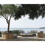 Дизайнерский уличный диван из массива дерева с плетеной спинкой PALINFRASCA Sofa варинант исполнения - 3 | Loft Concept в Челябинске