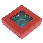 Зеркало карманное складное круглое из натурального камня Малахит с Хризоколлой в подарочной упаковке Silver Stone Mirrors варинант исполнения - 4 | Loft Concept в Челябинске