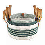 Корзина для хранения с ручками плетеная Interlacement Green  варинант исполнения - 3 | Loft Concept в Челябинске