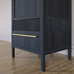 Узкий Шкаф Primo с 2 выдвижными ящиками Черный дуб варинант исполнения - 4 | Loft Concept в Челябинске