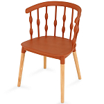 Пластиковый стул на ножках из массива бука Ferret Spiral Brown варинант исполнения - 7 | Loft Concept в Челябинске