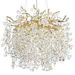 Люстра с хрустальными подвесками на металлических ветках Fairytree Light Gold Chandelier 10 варинант исполнения - 1 | Loft Concept в Челябинске