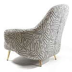 Кресло мягкое с принтом на золотистых ножках Onlooker варинант исполнения - 4 | Loft Concept в Челябинске