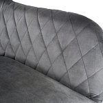 Барный стул со спинкой и подлокотниками на 4-х деревянных ножках Douglas Rhombus Серый Велюр варинант исполнения - 4 | Loft Concept в Челябинске