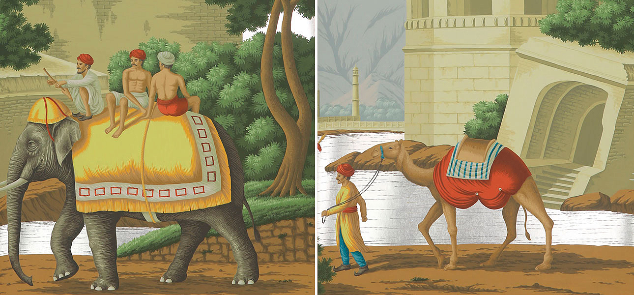 Обои ручная роспись Early Views of India Eden on Tarnished Silver gilded paper Обои ручная роспись Early Views of India Eden on Tarnished Silver gilded paper - Loft-Concept в Челябинске