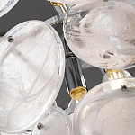 Люстра из белых стеклянных дисков на серебрянном каркасе White Glowing Reflectors варинант исполнения - 6 | Loft Concept в Челябинске