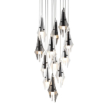 Люстра каскадная с 12-ю рельефными прозрачными плафонами Glass Pod  варинант исполнения - 1 | Loft Concept в Челябинске