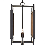 Люстра прямоугольной формы с чёрным каркасом и вставкой из плетеного материала Cage for Light варинант исполнения - 3 | Loft Concept в Челябинске