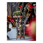 Ваза из фарфора черная с цветочной росписью и бронзовой стрекозой Spring Garden варинант исполнения - 5 | Loft Concept в Челябинске