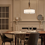 Люстра подвесная с двойным круглым плафоном из органзы и матового стекла Kichler варинант исполнения - 12 | Loft Concept в Челябинске