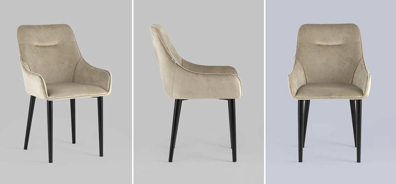 Стул Joan Chair Бежевый Велюр Стул Joan Chair Бежевый Велюр - Loft-Concept в Челябинске