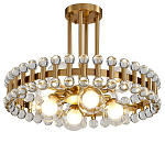 Люстра круглая золотистая с прозрачными стеклянными плафонами в форме шара Crystal Kaleidoscope варинант исполнения - 1 | Loft Concept в Челябинске