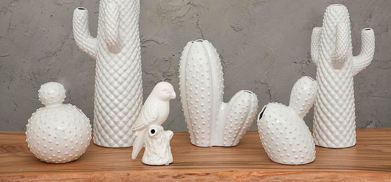 Фигурка керамика белый кактус White Cactus - Loft-Concept в Челябинске