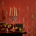 Обои с вышивкой ручной работы Ceres Original colourway on wool sateen варинант исполнения - 1 | Loft Concept в Челябинске