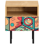 Прикроватная тумба с изображением на ящике Elise Nightstand варинант исполнения - 17 | Loft Concept в Челябинске