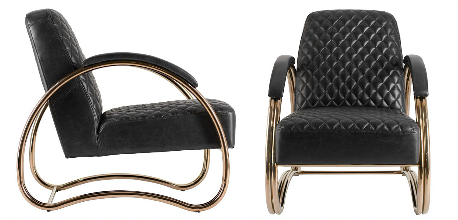 Кресло Hodges Armchair black leather Кресло Hodges Armchair black leather - Loft-Concept в Челябинске
