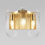 Бра с металлическим основанием золотого цвета и хрустальными подвесками Textured Glass варинант исполнения - 2 | Loft Concept в Челябинске