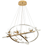 Кольцевая люстра с декором в виде бабочек Glass Butterflies Three Rings Chandelier варинант исполнения - 2 | Loft Concept в Челябинске
