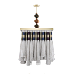 Люстра квадратная плетеная с бахромой Wicker Square Chandelier with Tassels варинант исполнения - 1 | Loft Concept в Челябинске