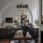 Бра с металлическим основанием бронзового цвета и 2-мя черными конусовидными абажурами Dignity варинант исполнения - 5 | Loft Concept в Челябинске