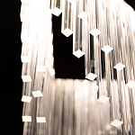 Люстра золотого цвета в форме галочки с каскадом длинных прозрачных трубок Eurofase варинант исполнения - 11 | Loft Concept в Челябинске