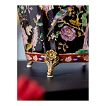 Кашпо из фарфора черная с цветочной росписью и бронзовой стрекозой Spring Garden варинант исполнения - 6 | Loft Concept в Челябинске