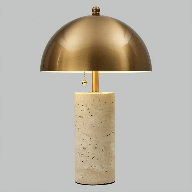 Настольная Лампа Lorenza Brass Beige stone Латунь Бежевый в Челябинске | Loft Concept 