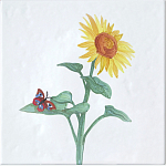 Плитка с узором Подсолнух варинант исполнения - 2 | Loft Concept в Челябинске