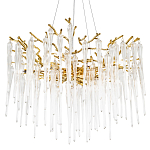 Люстра с хрустальными подвесками Frozen Drops Chandelier Gold 10 варинант исполнения - 1 | Loft Concept в Челябинске