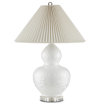 Настольная лампа фарфоровая с плиссированным конусовидным абажуром White Glaze варинант исполнения - 3 | Loft Concept в Челябинске