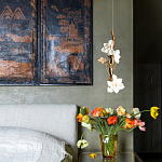 Люстра с белыми цветами на ветвистом каркасе Lure by PELLE варинант исполнения - 3 | Loft Concept в Челябинске