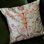 Декоративная подушка светло-зеленая с растительным орнаментом Raffael Floral Green Cushion варинант исполнения - 3 | Loft Concept в Челябинске