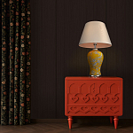 Настольная лампа желтая с изображением белых птиц Flight Among Acacia варинант исполнения - 5 | Loft Concept в Челябинске