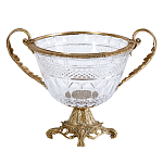 Чаша из прозрачного стекла с ручками и ободком из бронзы Eden Garden варинант исполнения - 1 | Loft Concept в Челябинске