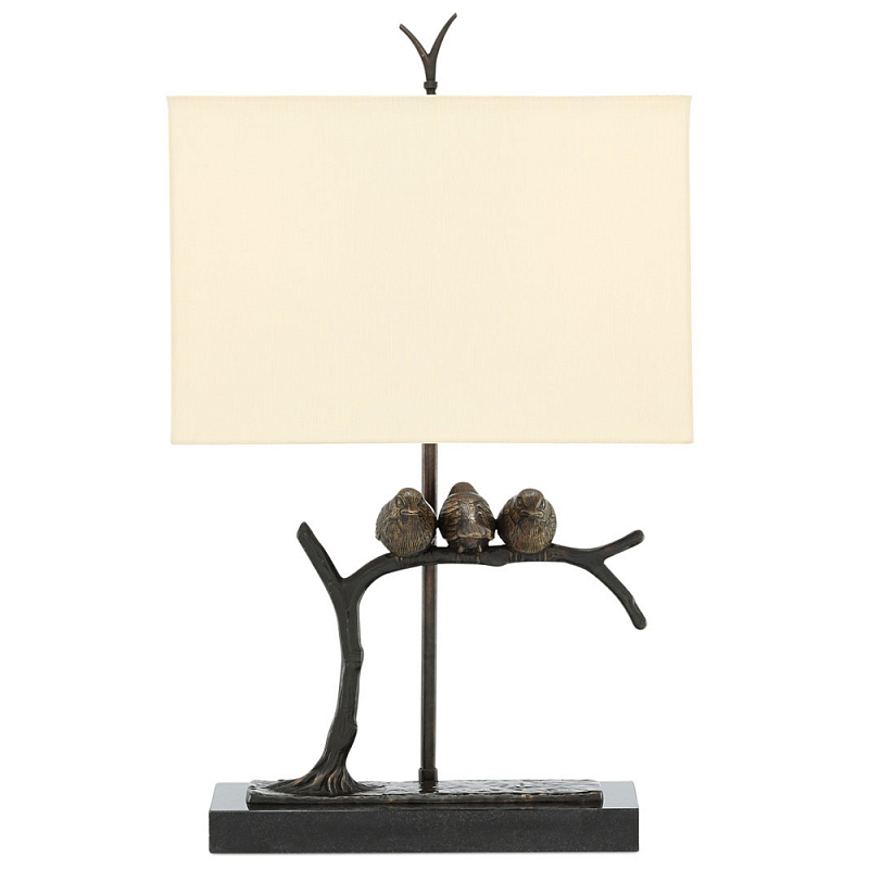 Настольная лампа Птицы на изогнутой ветке Lamp Tit Бронза Черный Бежевый Настольная лампа Птицы на изогнутой ветке Lamp Tit Бронза Черный Бежевый в Челябинске | Loft Concept