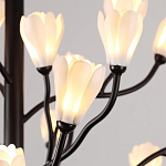 Люстра подвесная черного цвета с ветвями и белыми фарфоровыми цветами Floralis варинант исполнения - 14 | Loft Concept в Челябинске