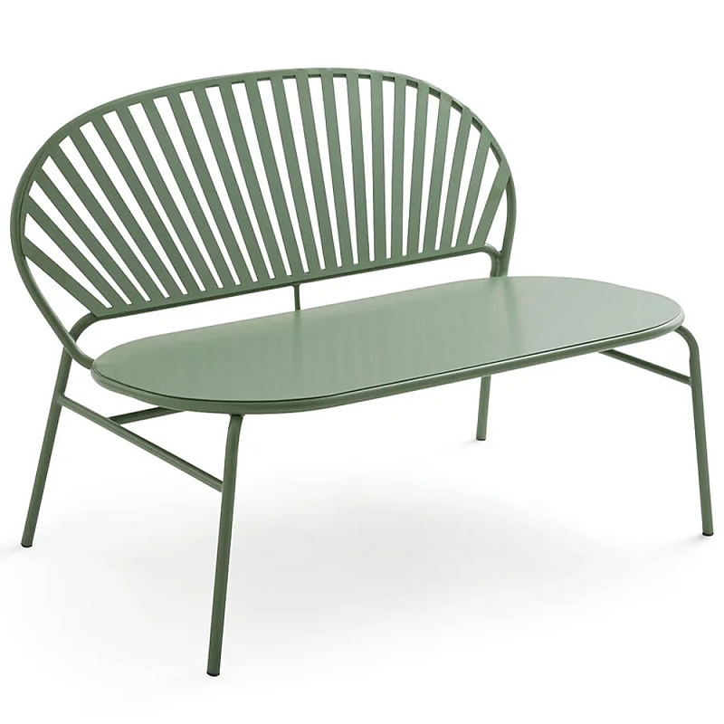 Зелёная скамья из стали Goodwin Metal Bench Green Зеленый шалфей Зелёная скамья из стали Goodwin Metal Bench Green Зеленый шалфей в Челябинске | Loft Concept