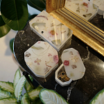 Шкатулка из эпоксидной смолы с цветами белая Epoxy Resin Rectangular Box White варинант исполнения - 5 | Loft Concept в Челябинске