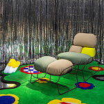 Дизайнерское разноцветное кресло на металлическом каркасе с подставкой для ног Poltronova Plasma Armchair варинант исполнения - 17 | Loft Concept в Челябинске