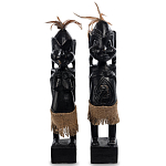 Комплект из 2-х деревянных статуэток Asmat Statuettes Black варинант исполнения - 4 | Loft Concept в Челябинске
