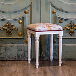 Банкетка одноместная из массива бука бежевая с растительным орнаментом Raffael Beige Floral Banquette варинант исполнения - 5 | Loft Concept в Челябинске