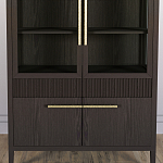 Витрина Primo со стеклянными фасадами и буфетом шпон Темный орех варинант исполнения - 6 | Loft Concept в Челябинске