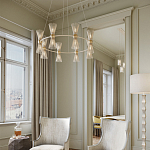 Люстра круглая с фактурными абажурами из тонких металлических палочек Wild Thorns варинант исполнения - 3 | Loft Concept в Челябинске