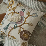 Чехол на подушку с кисточками и вышивкой птиц Ethnic mix Birds Square варинант исполнения - 6 | Loft Concept в Челябинске