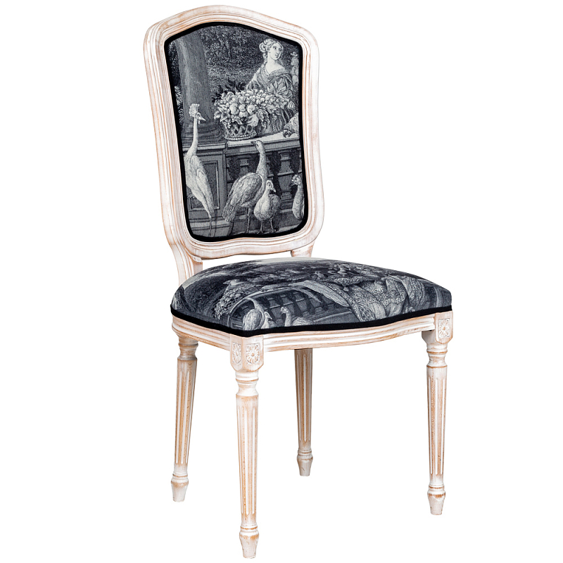Стул Vincennes Stool Черно-белый Белый винтажная патина Стул Vincennes Stool Черно-белый Белый винтажная патина в Челябинске | Loft Concept